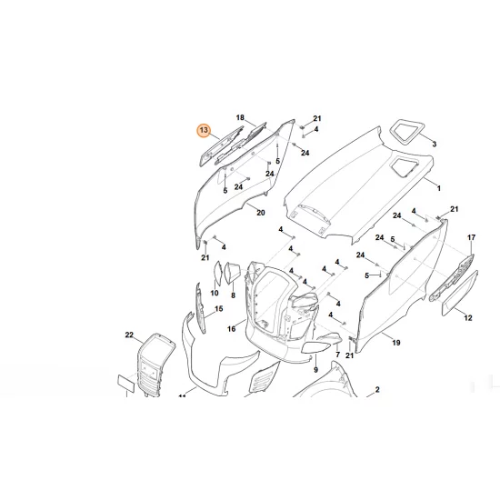 STIHL  osłona prawa 6170 706 3625